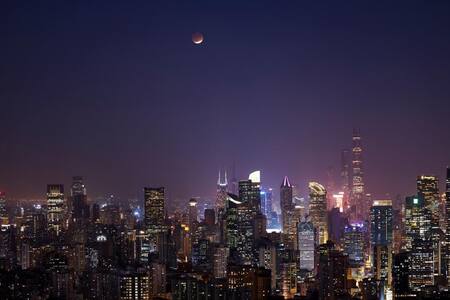 Eclipse Lunar desde Shangai, China. Reuters.