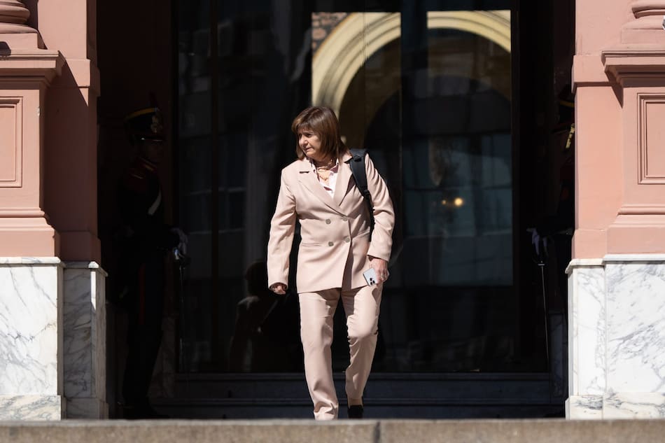 Patricia Bullrich, ministra de Seguridad, en la reunión de los principales funcionarios del gobierno de Javier Milei.