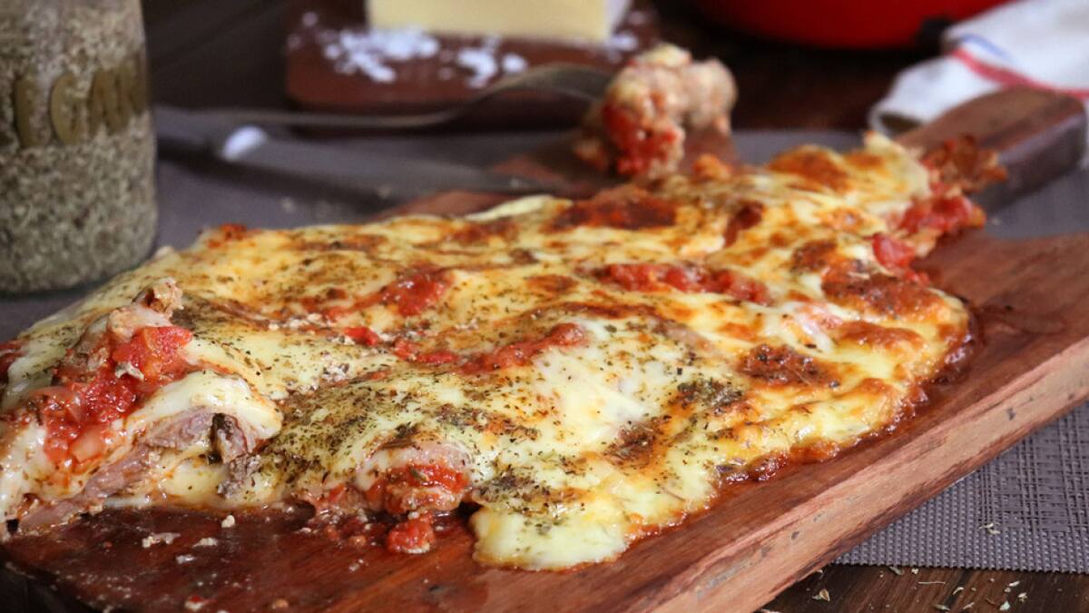 Matambre a la pizza. Twitter.