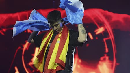 Duki en el estadio Bernabéu. Foto: EFE.