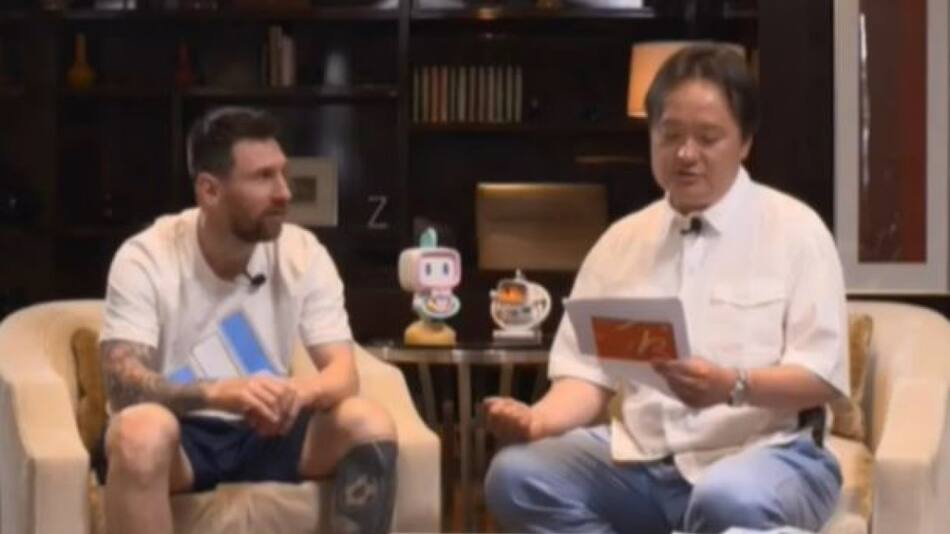 La entrevista china que incomodó a Lionel Messi. Foto: captura de pantalla.