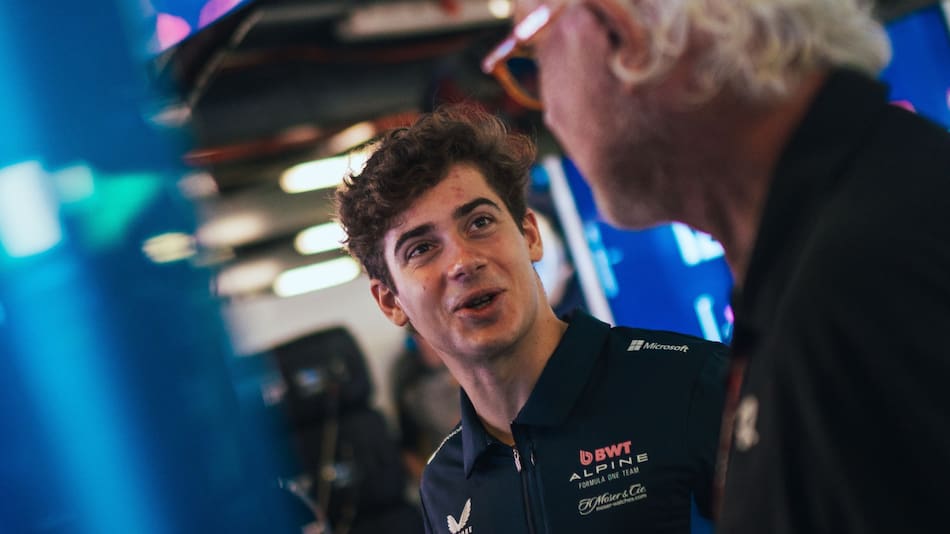 Franco Colapinto y Flavio Briatore. Foto: x AlpineF1Team.