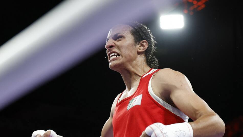 La boxeadora argelina Amine Khelif; París 2024. Foto: Reuters.
