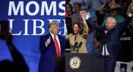 Donald Trump y Kamala Harris. Fotos: Reuters