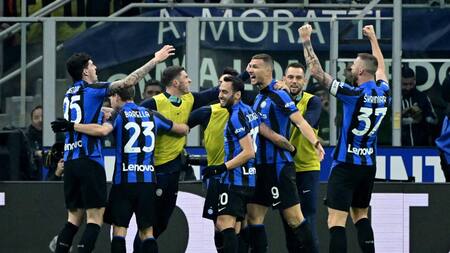 Festejo del Inter ante el Napoli por la Serie A. Foto: REUTERS.