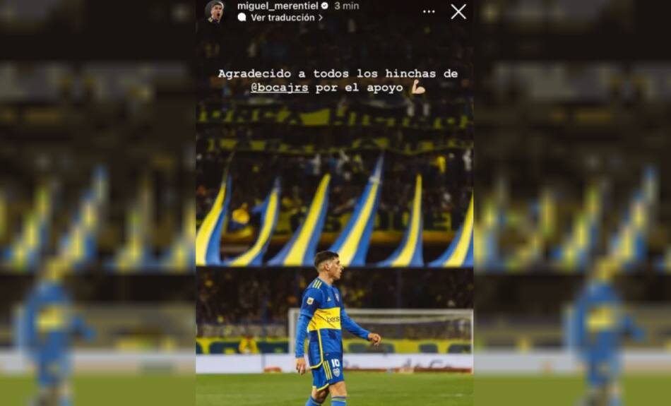 El mensaje de Merentiel en su cuenta de Instagram