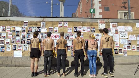 Piden liberación de los rehenes retenidos por Hamas. Foto: EFE.