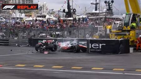 Accidente de Mick Schumacher en GP de Mónaco, foto captura video F1
