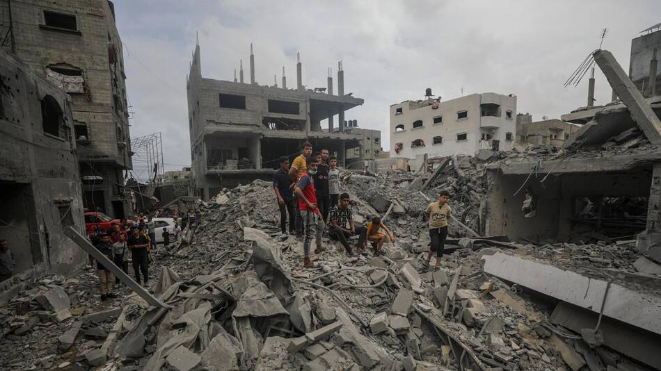 Escombros en la Franja de Gaza. Foto: EFE.