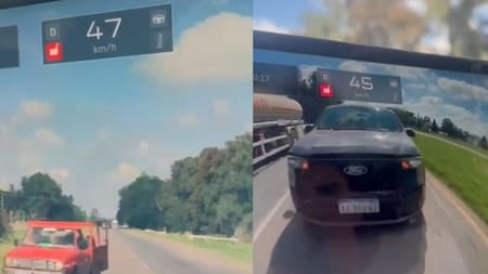 Barby Franco y su hija chocaron con su Tesla en la Ruta 3: auto en contramano y accidente en cadena