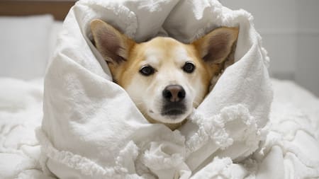 Perro abrigado, ola de frío. Foto: Freepik