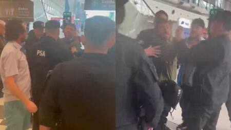 Juan Grabois fue increpado en el Aeropuerto de Ezeiza. Foto: captura video.