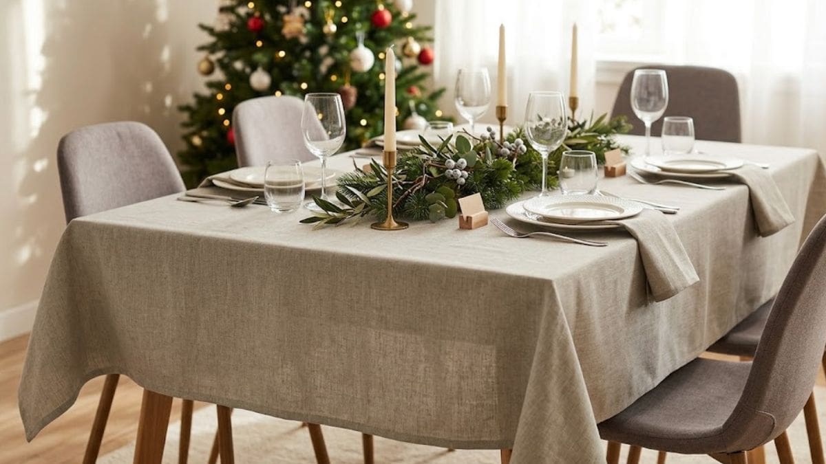 Qué materiales y detalles se usan para una mesa navideña elegante