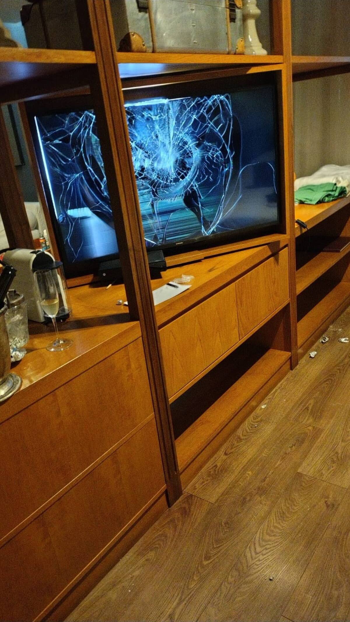 Los destrozos en la habitación de Liam Payne. Foto: X @elcancillercom