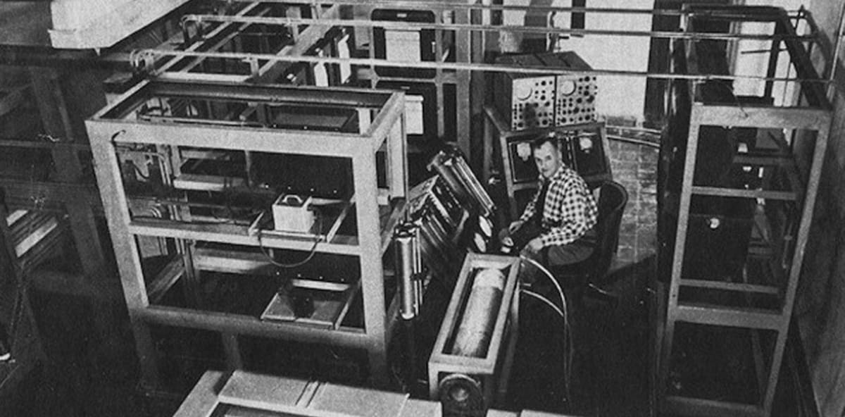 Richter en su laboratorio de la isla Huemul