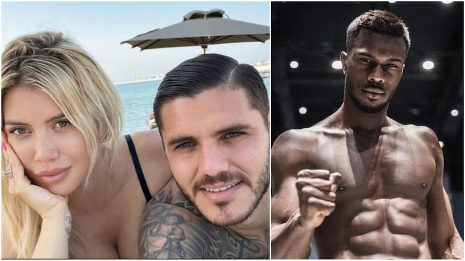Keita Baldé, Wanda Nara y Mauro Icardi. Fotos: Instagram.