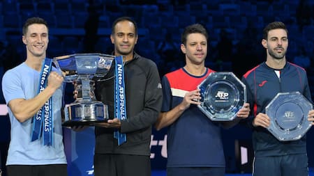 Horacio Zeballos y Marcel Granollers en el ATP Finals 2023. Foto: EFE.