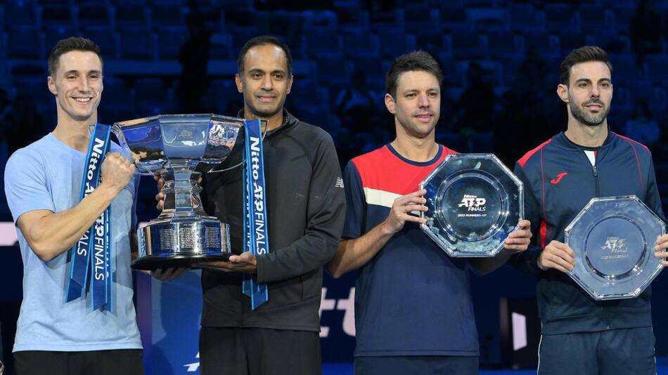 Horacio Zeballos y Marcel Granollers en el ATP Finals 2023. Foto: EFE.