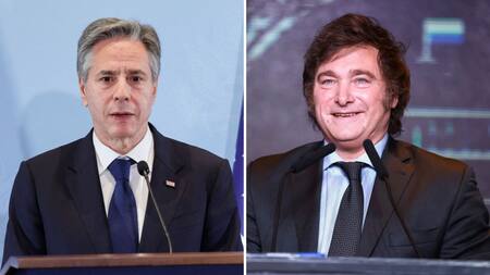 Antony Blinken y Javier Milei. Foto: Reuters.