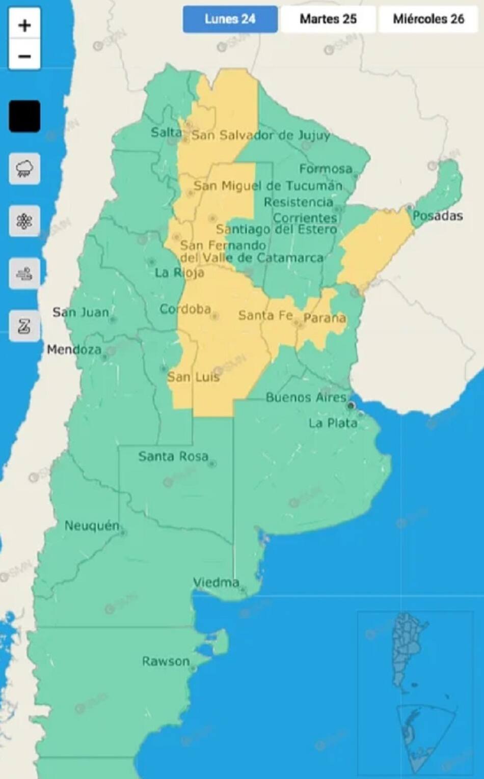 Mapa del tiempo 25-3-25. NA