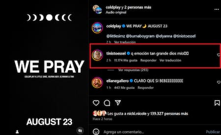 El mensaje de Tini Stoessel. Foto: Instagram.