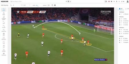 WyScout, otra plataforma popular para análisis de fútbol. Foto: Captura de video.