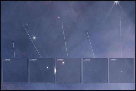 Cuerpos detectados por el telescopio James Webb. Foto: European Space Agency (ESA).