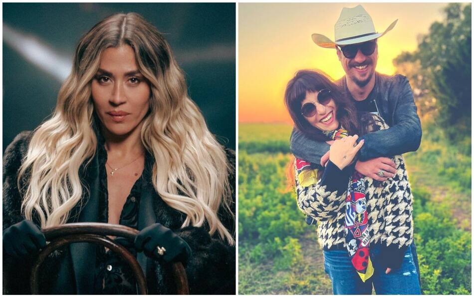 Jimena Barón y Daniel Osvaldo con Gianinna Maradona. Fotos: Instagram.