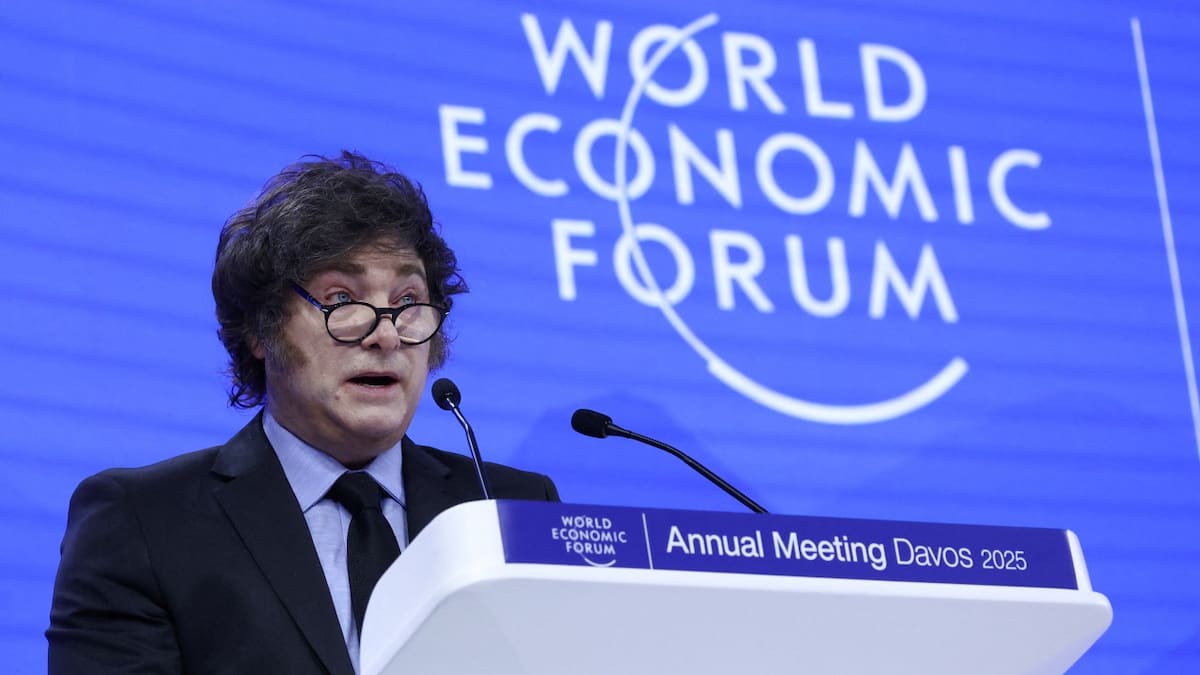 Javier Milei en el Foro de Davos. Foto: Reuters.