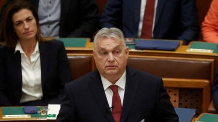 El Primer Ministro húngaro, Viktor Orban, se dirige al Parlamento en Budapest, Hungría, el 13 de diciembre de 2023. REUTERS