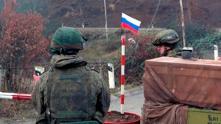 El ingreso del Ejército de Azerbaiyán en Aghdam. Foto: EFE