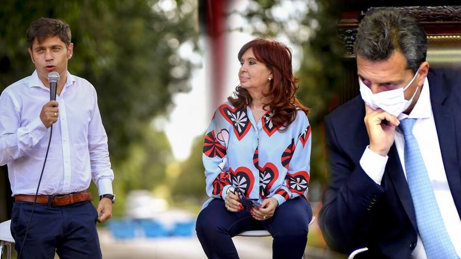 Axel Kicillof, Cristina Kirchner, Sergio Massa, NA