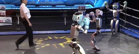 China realiza su primer campeonato de boxeo entre robots humanoides. Video: EFE / CCTV