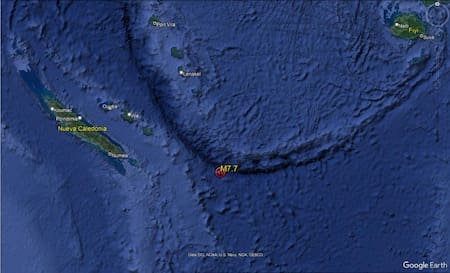 Terremoto de magnitud 7,7. Foto: Google Earth.