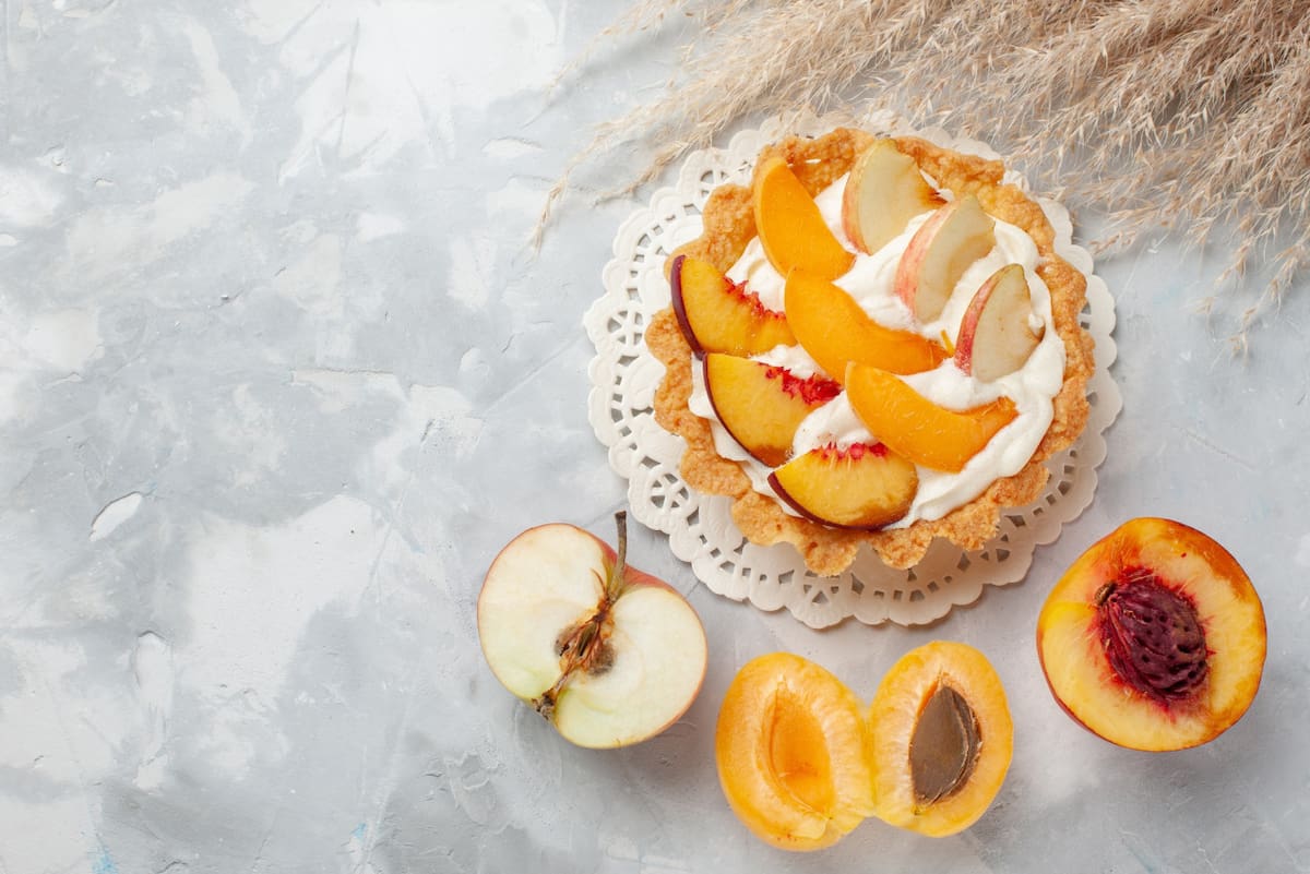 Torta de durazno. Foto Freepik