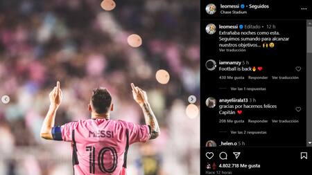 La publicación de Lionel Messi. Foto: Instagram.