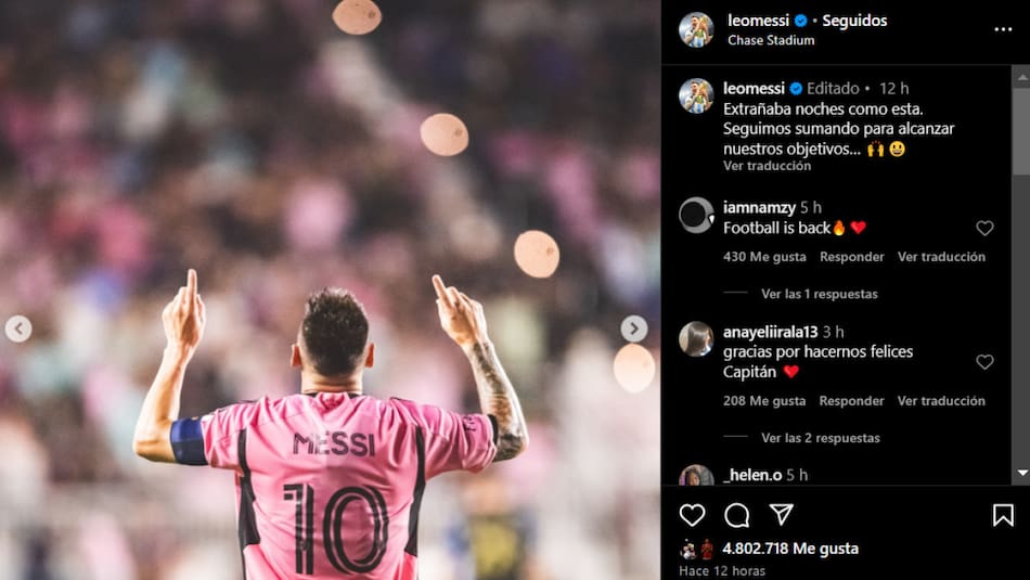 La publicación de Lionel Messi. Foto: Instagram.