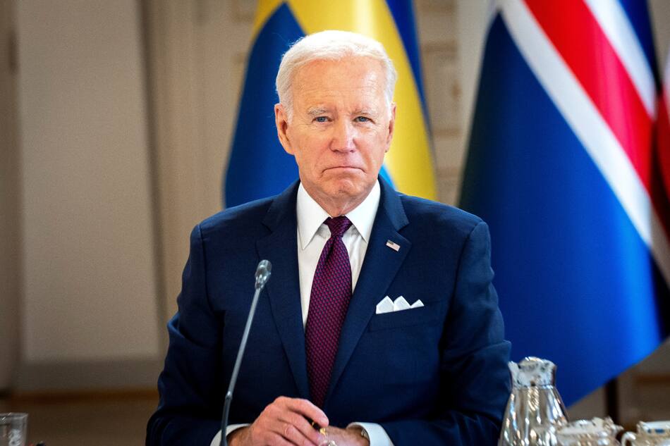 Joe Biden en el Palacio Presidencial de Helsinki, Finlandia. Foto: Reuters.