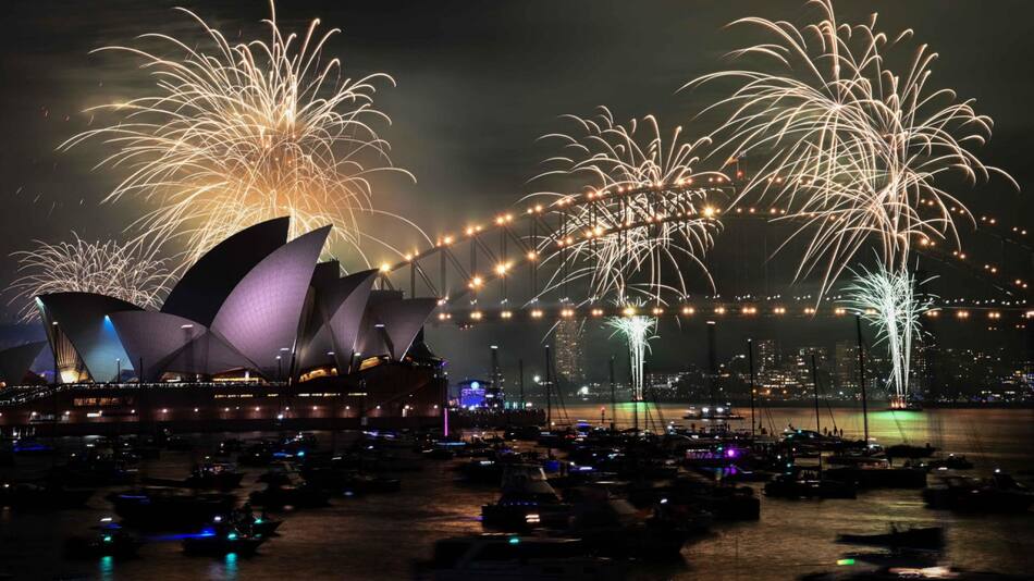Fuegos artificiales en Sidney, Australia. Foto: EFE.