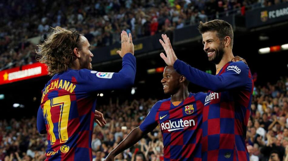 La Liga, Festejo del Barcelona ante Valencia, REUTERS