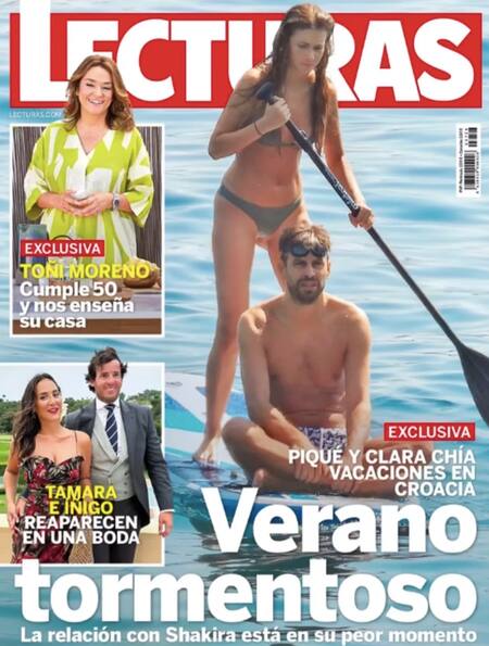 Clara Chía y Gerard Piqué infraganti. Foto: Revista Lecturas.