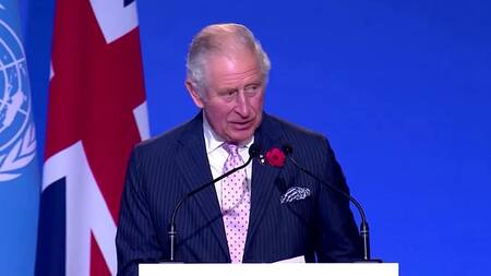 Príncipe Carlos de Inglaterra, en Glasgow. Foto: captura video Reuters.