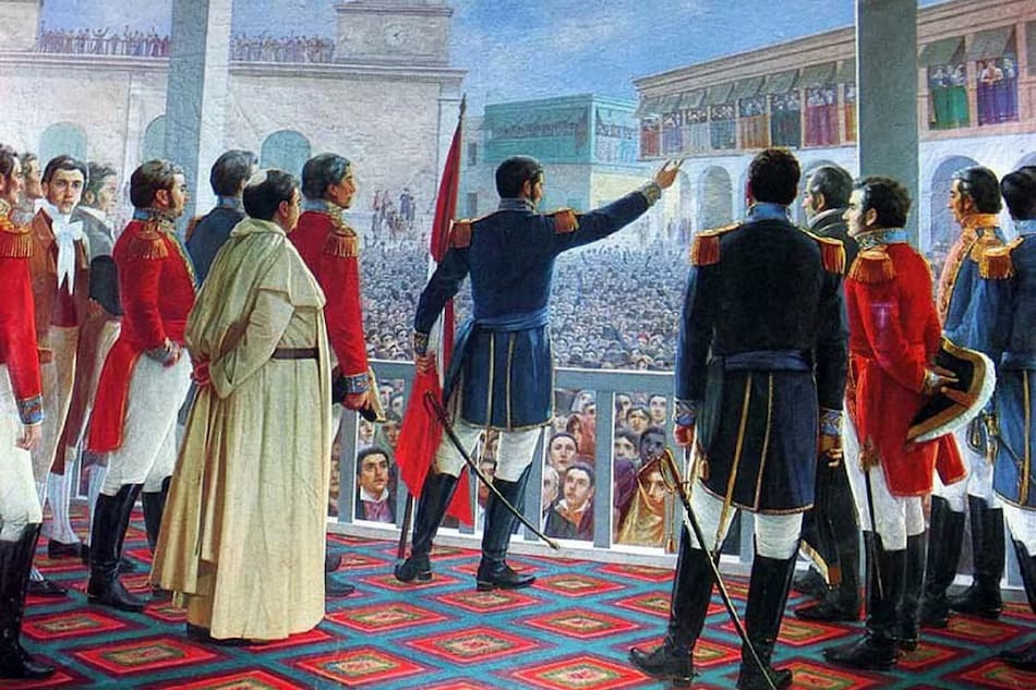 San Martín proclama la independencia del Perú el 28 de julio de 1821