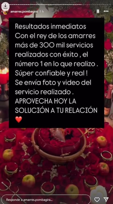 Rituales que promocionó Morena Rial. Foto: Instagram.