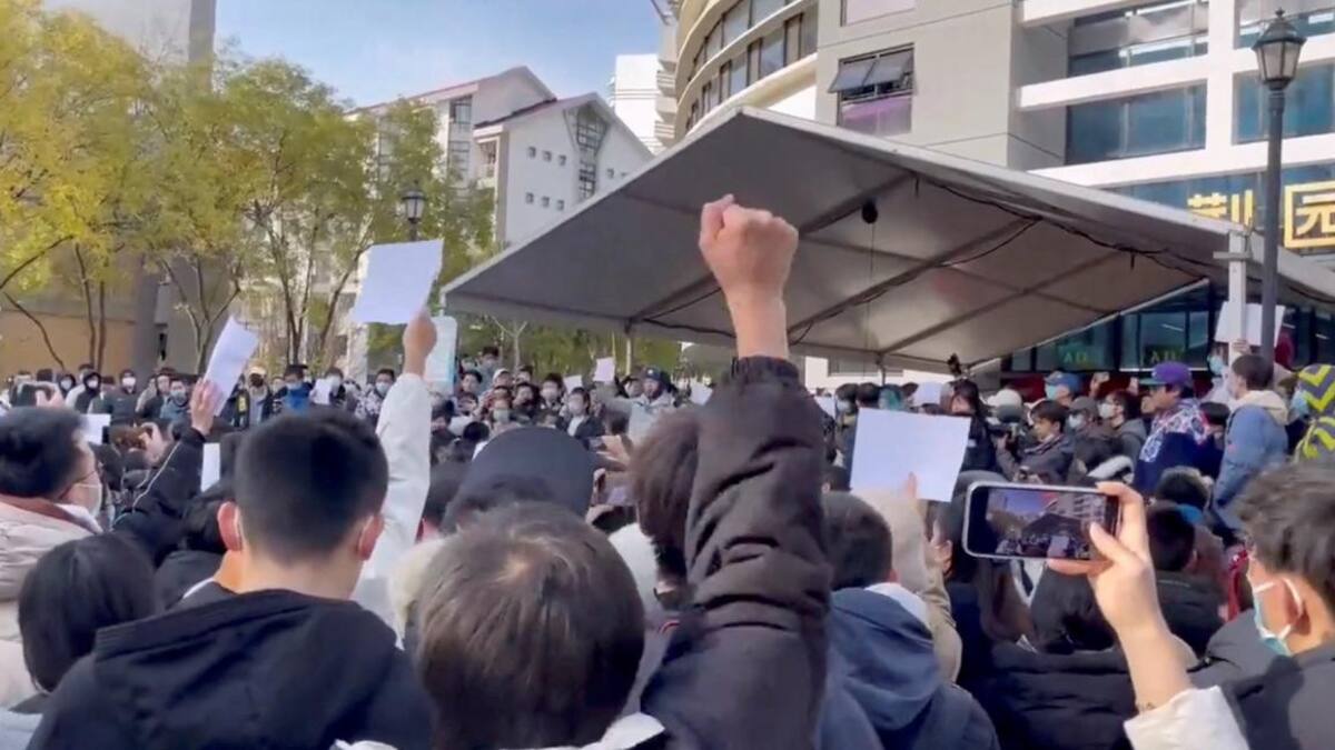 Protestas en China. Foto: Reuters.