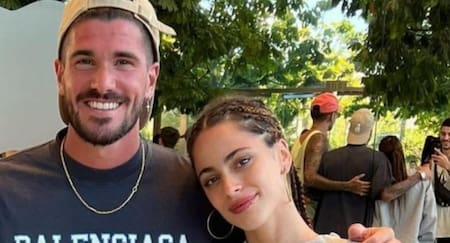 Rodrigo de Paul y Tini Stoessel. Fotos: NA.