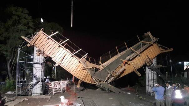 Cayó obrador de puente sobre vías del tren San Martín: heridos y servicio interrumpido