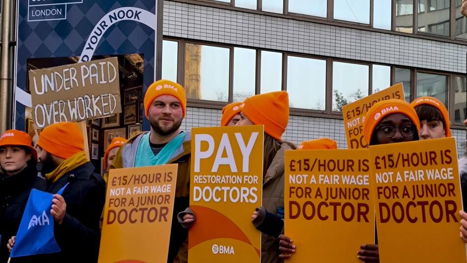 Huelga de Sanidad en Reino Unido. Foto: EFE.