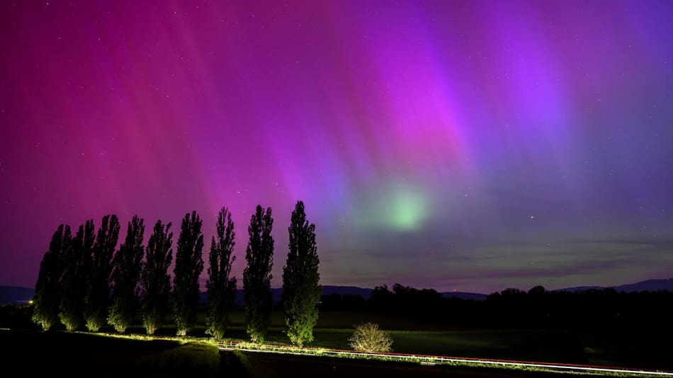 Aurora boreal; Suiza. Foto: EFE.
