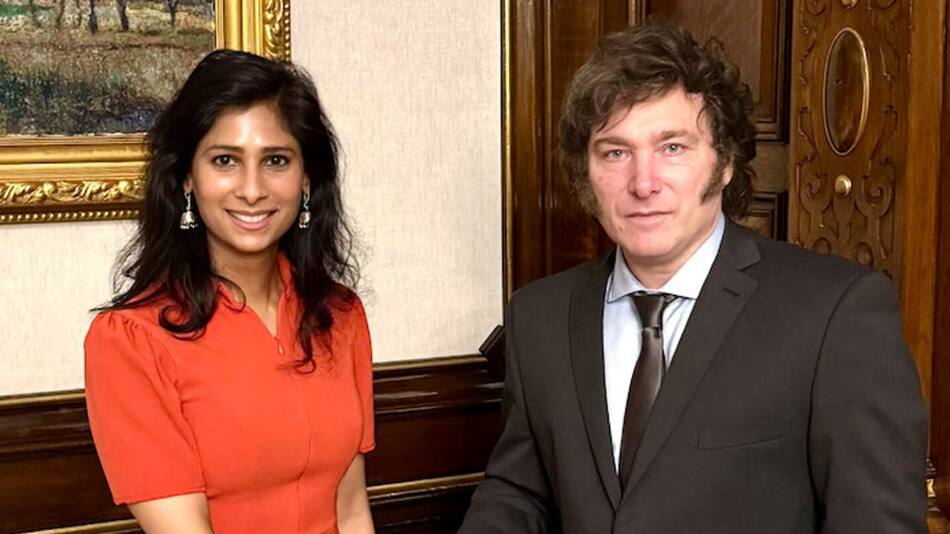 Javier Milei con Gita Gopinath.